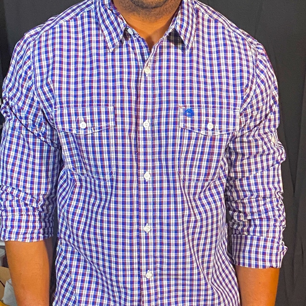 Red, white & blue stripped shirt by Timberland